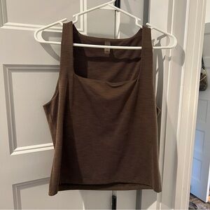 Beyond Yoga Brown Fitted Crop Tank Top